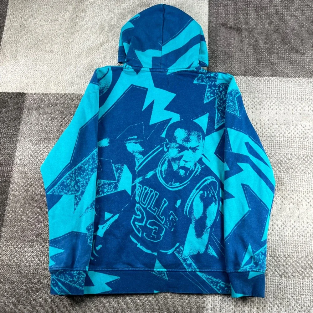 Jordan Mens‎ Michael Jordan Graphic Hoodie Teal Blue Geometric DQ7507-322 Large